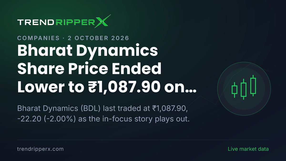 BDL in Focus: Bharat Dynamics Share Price Ended Lower to ₹1,087.90 on Rising Newsflow