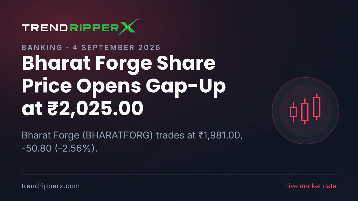 Bharat Forge Share Price Opens Gap-Up at ₹2,025.00: What Is Driving BHARATFORG Today, and the Levels That Matter