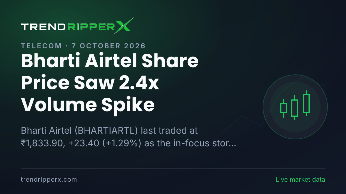 Bharti Airtel Share Price Saw 2.4x Volume Spike: What Is Driving BHARTIARTL After Today's Close, and the Levels That Matter