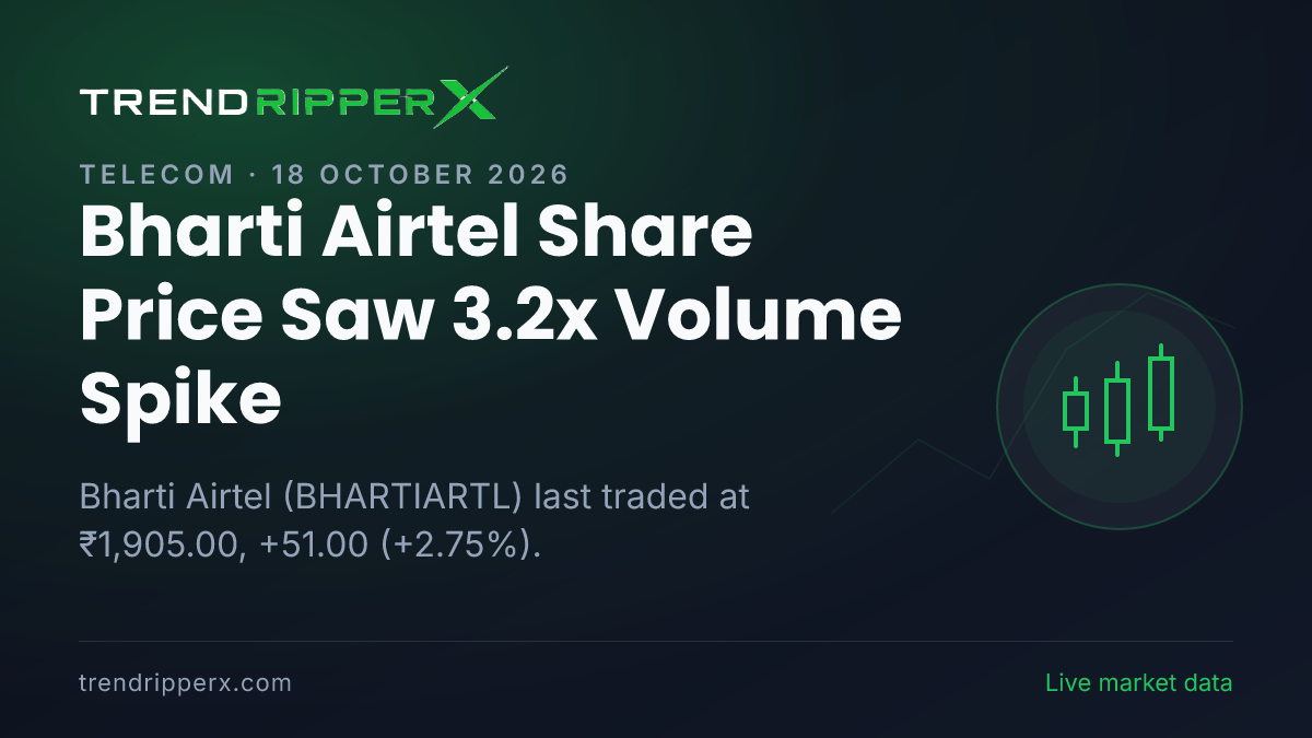 Bharti Airtel Share Price Saw 3.2x Volume Spike: What Is Driving BHARTIARTL In Friday's Session, and the Levels That Matter