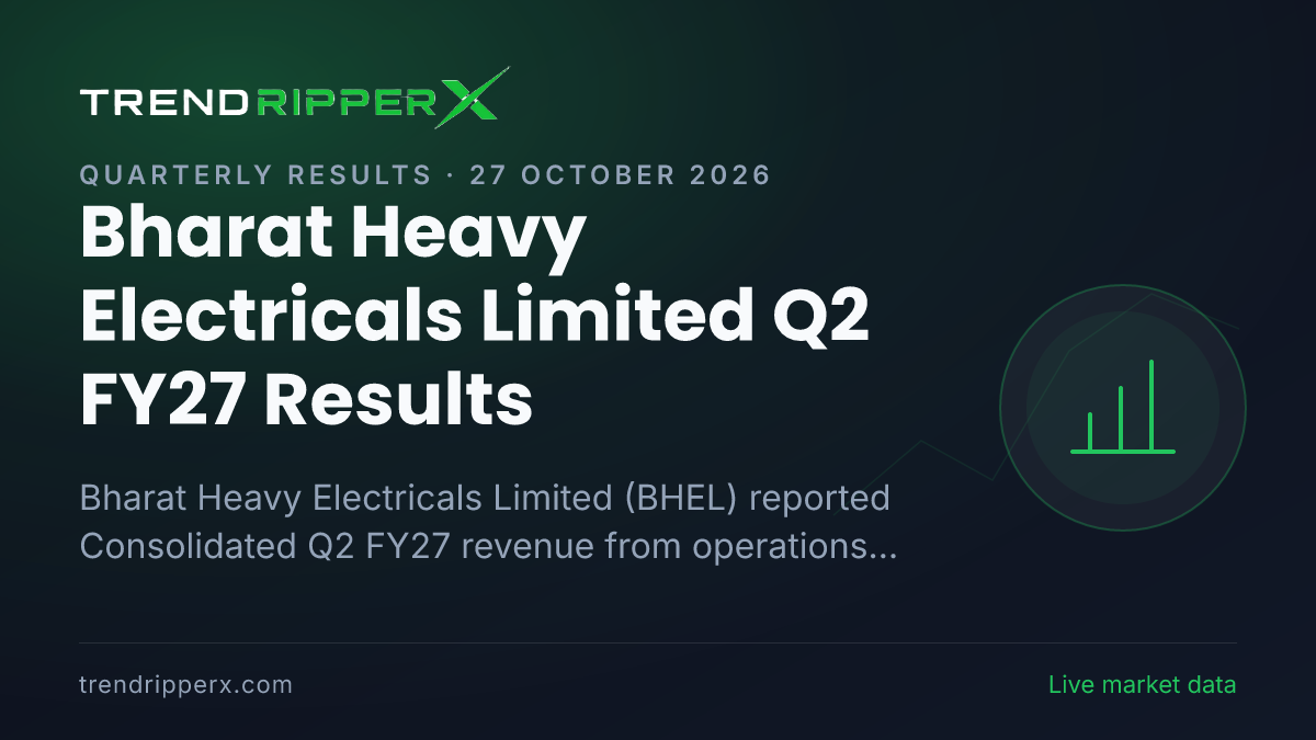 Bharat Heavy Electricals Limited Q2 FY27 Results: Net Profit ₹821 cr, Revenue from operations ₹9,300 cr