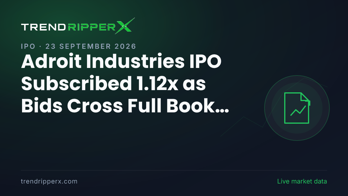Adroit Industries IPO Subscribed 1.12x as Bids Cross Full Book Value