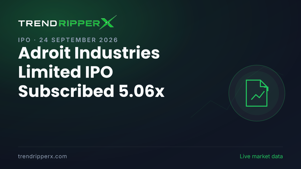 Breaking: Adroit Industries (India) Limited IPO Subscribed 5.06x — Crosses 5x on 24 September 2026