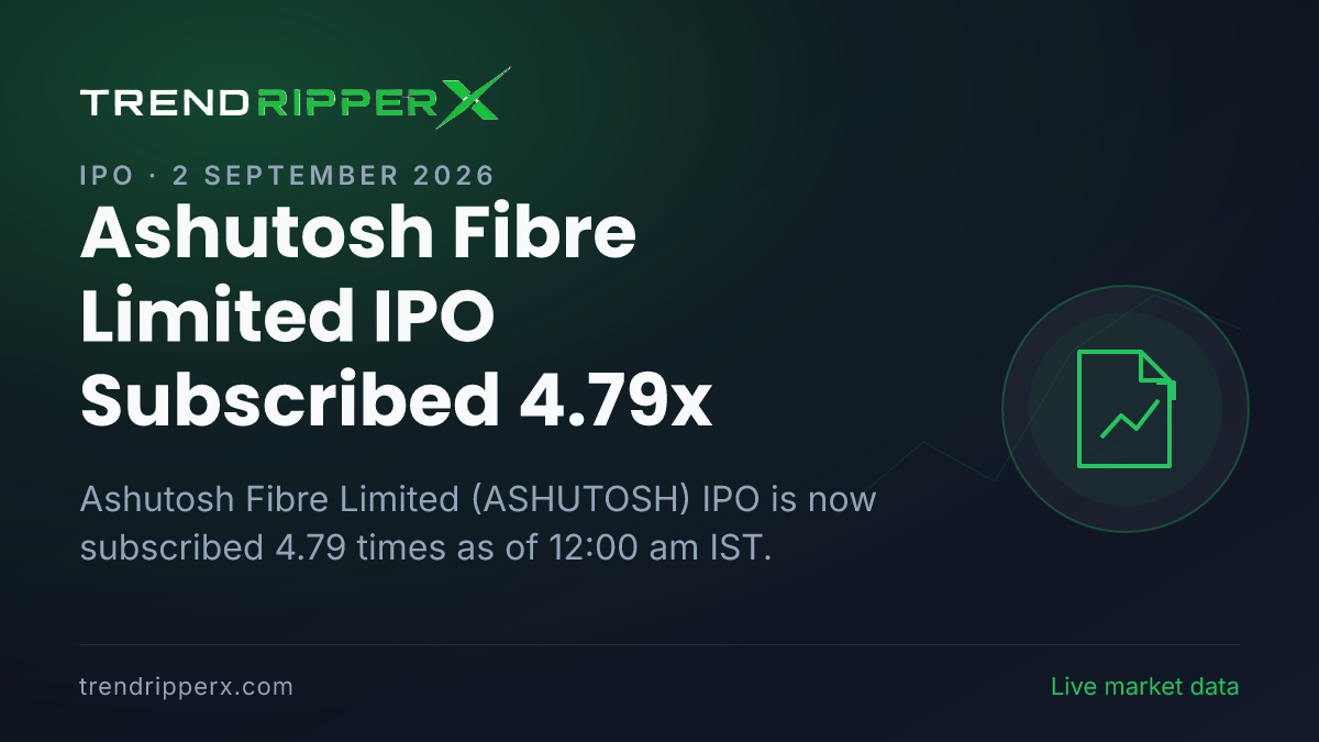 Breaking: Ashutosh Fibre Limited IPO Subscribed 4.79x — Crosses 1x on 2 September 2026