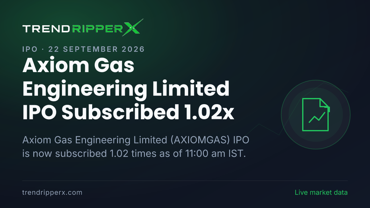 Breaking: Axiom Gas Engineering Limited IPO Subscribed 1.02x — Crosses 1x on 22 September 2026