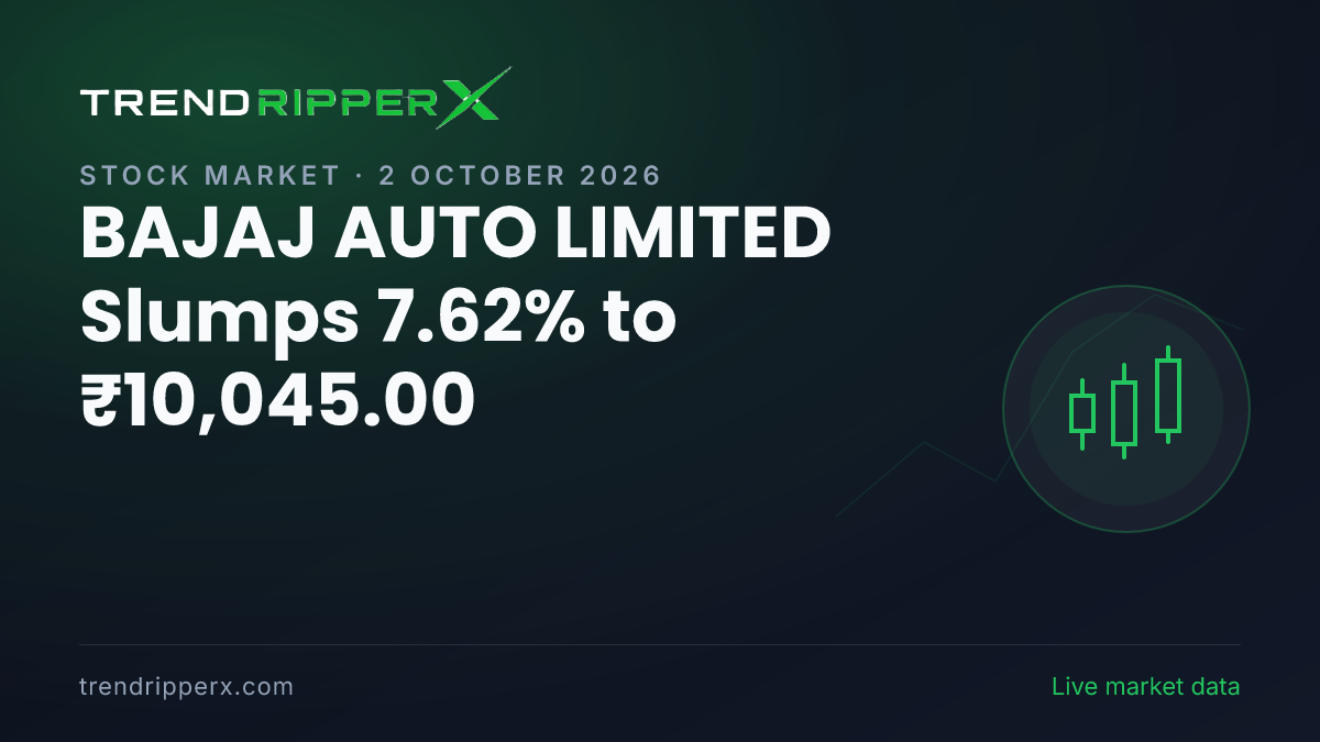 Breaking: BAJAJ AUTO LIMITED Slumps 7.62% to ₹10,045.00 on 2 October 2026