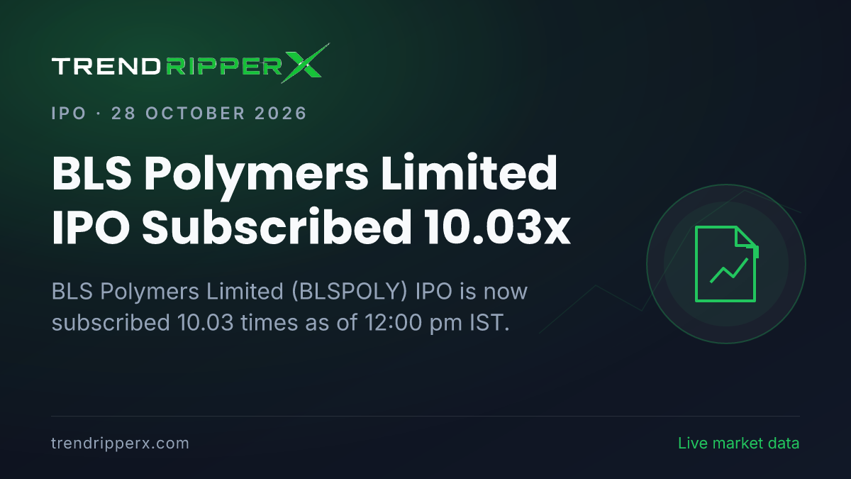 Breaking: BLS Polymers Limited IPO Subscribed 10.03x — Crosses 10x on 28 October 2026