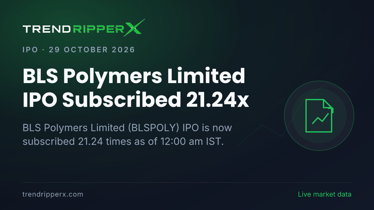 Breaking: BLS Polymers Limited IPO Subscribed 21.24x — Crosses 10x on 29 October 2026