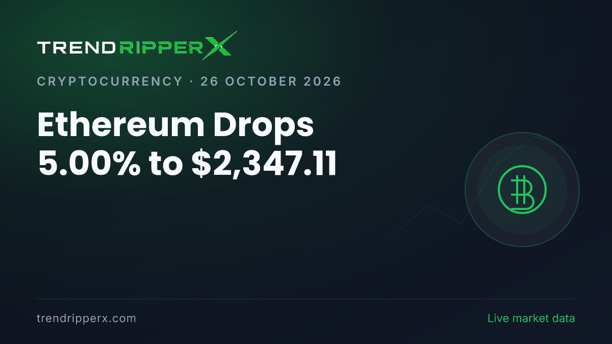 Ethereum Drops 5.00% to $2,347.11: Key Levels and Crypto Board Scan