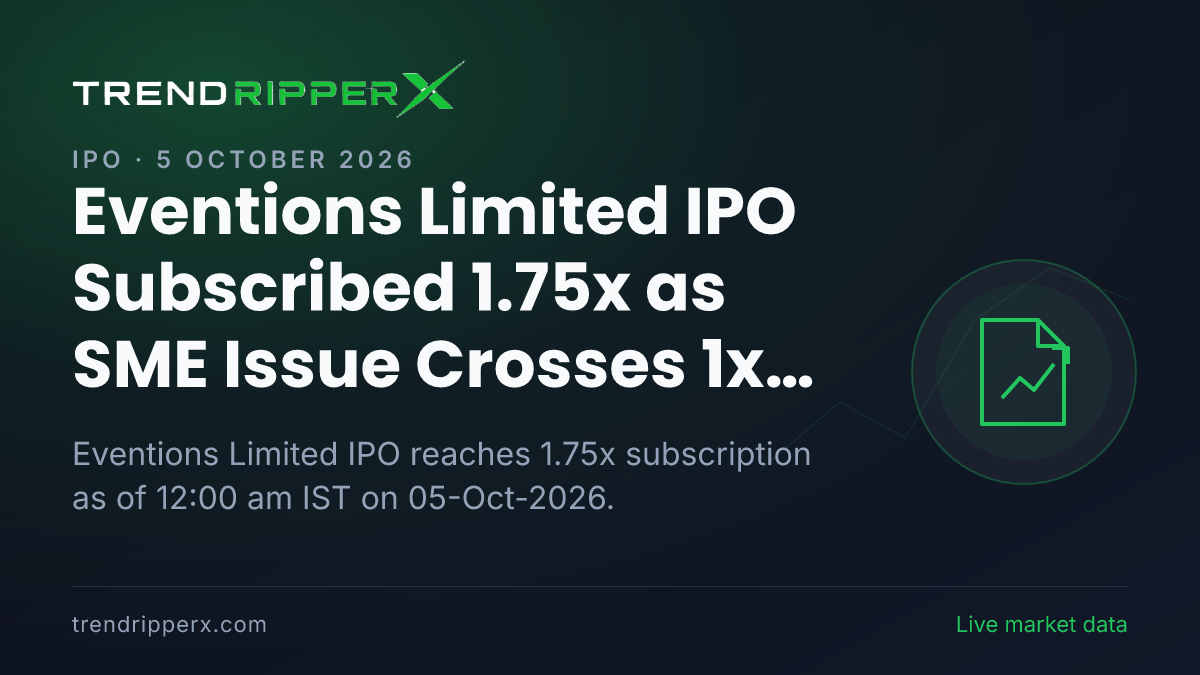 Eventions Limited IPO Subscribed 1.75x as SME Issue Crosses 1x Mark