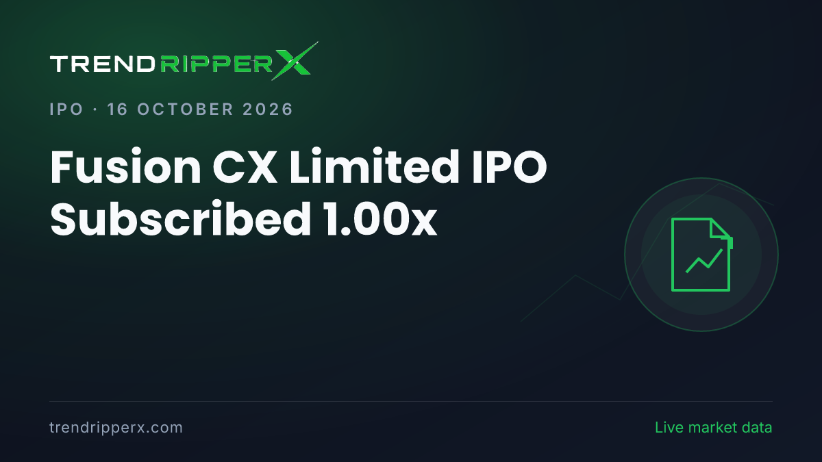 Breaking: Fusion CX Limited IPO Subscribed 1.00x — Crosses 1x on 16 October 2026