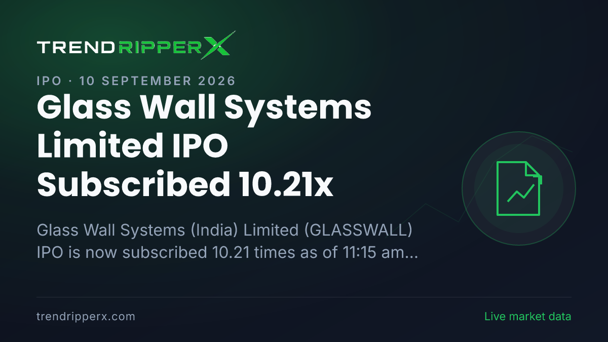 Breaking: Glass Wall Systems (India) Limited IPO Subscribed 10.21x — Crosses 10x on 10 September 2026