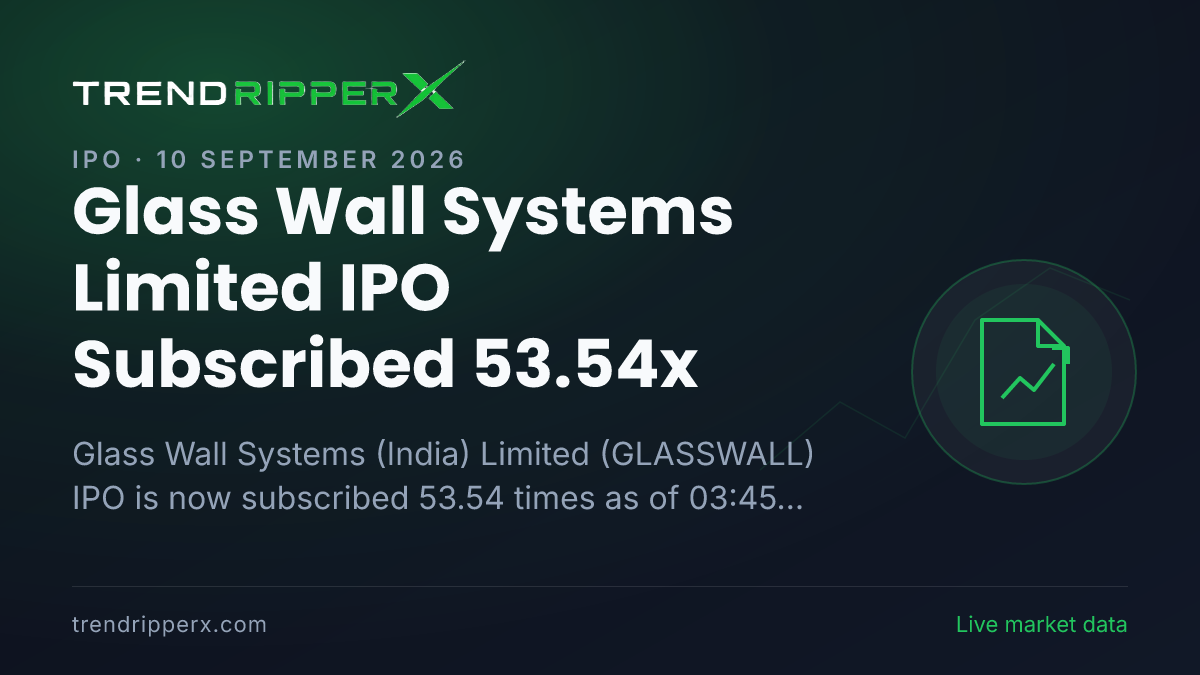 Breaking: Glass Wall Systems (India) Limited IPO Subscribed 53.54x — Crosses 50x on 10 September 2026