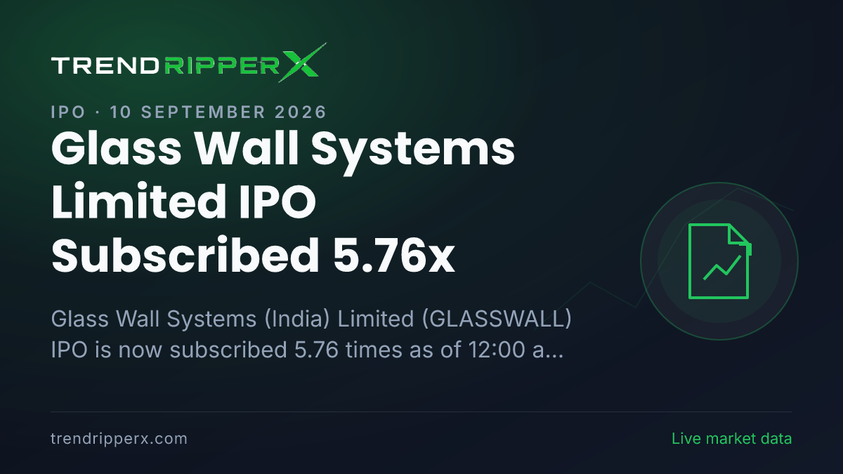 Breaking: Glass Wall Systems (India) Limited IPO Subscribed 5.76x — Crosses 5x on 10 September 2026