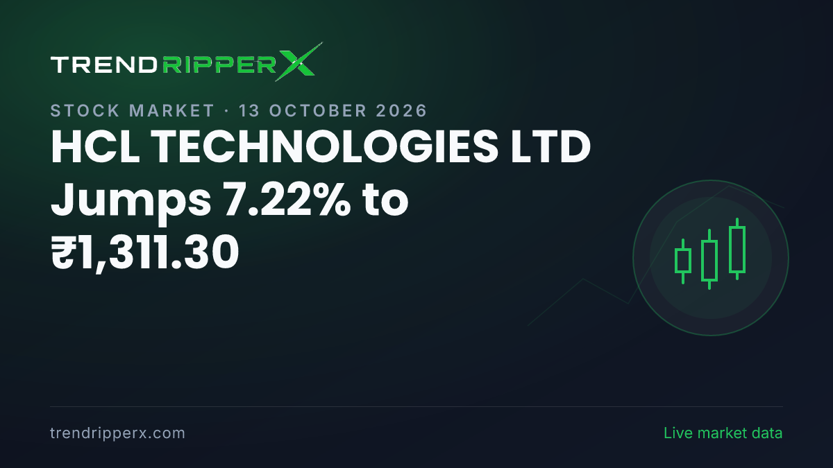 Breaking: HCL TECHNOLOGIES LTD Jumps 7.22% to ₹1,311.30 on 13 October 2026