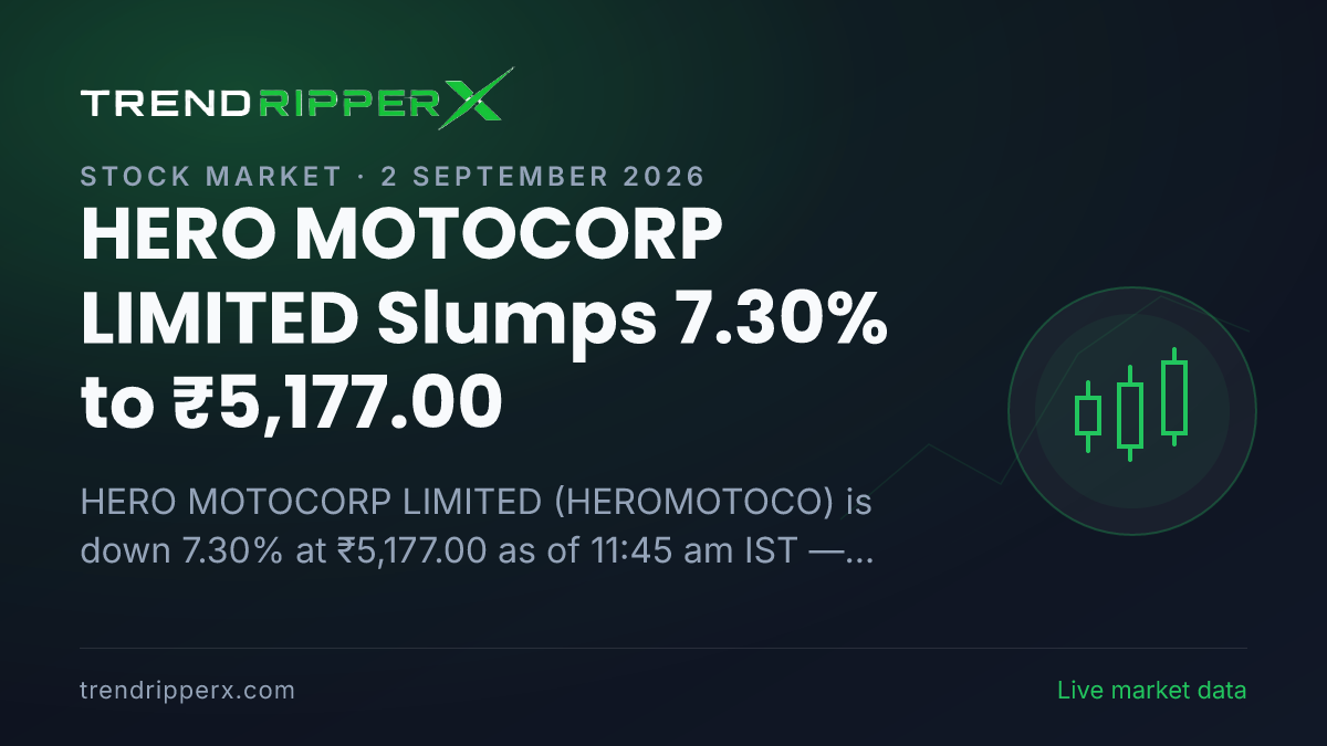 Breaking: HERO MOTOCORP LIMITED Slumps 7.30% to ₹5,177.00 on 2 September 2026
