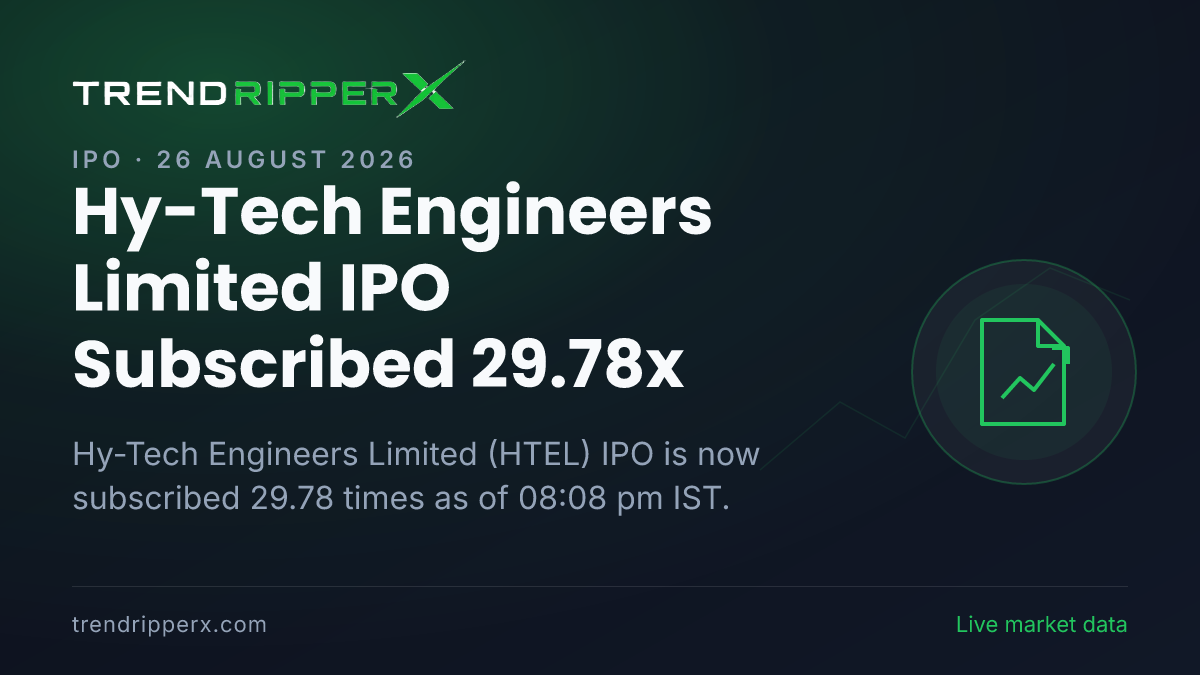 Breaking: Hy-Tech Engineers Limited IPO Subscribed 29.78x — Crosses 25x on 26 August 2026