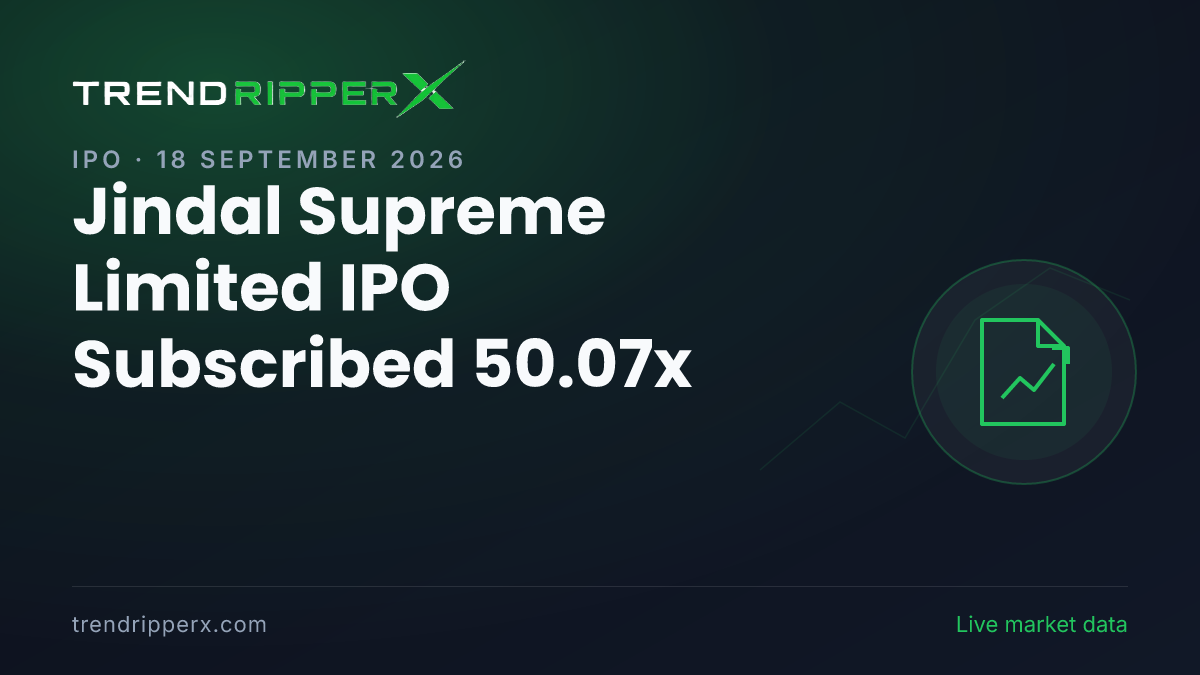 Breaking: Jindal Supreme (India) Limited IPO Subscribed 50.07x — Crosses 50x on 18 September 2026