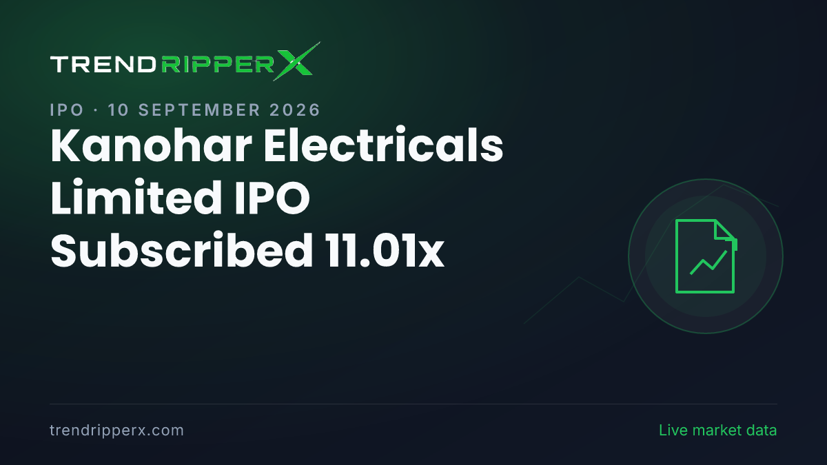 Breaking: Kanohar Electricals Limited IPO Subscribed 11.01x — Crosses 10x on 10 September 2026