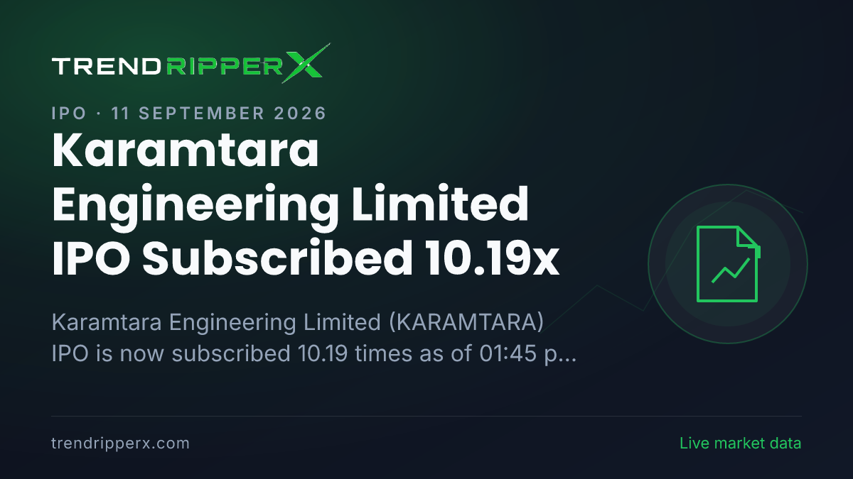 Breaking: Karamtara Engineering Limited IPO Subscribed 10.19x — Crosses 10x on 11 September 2026