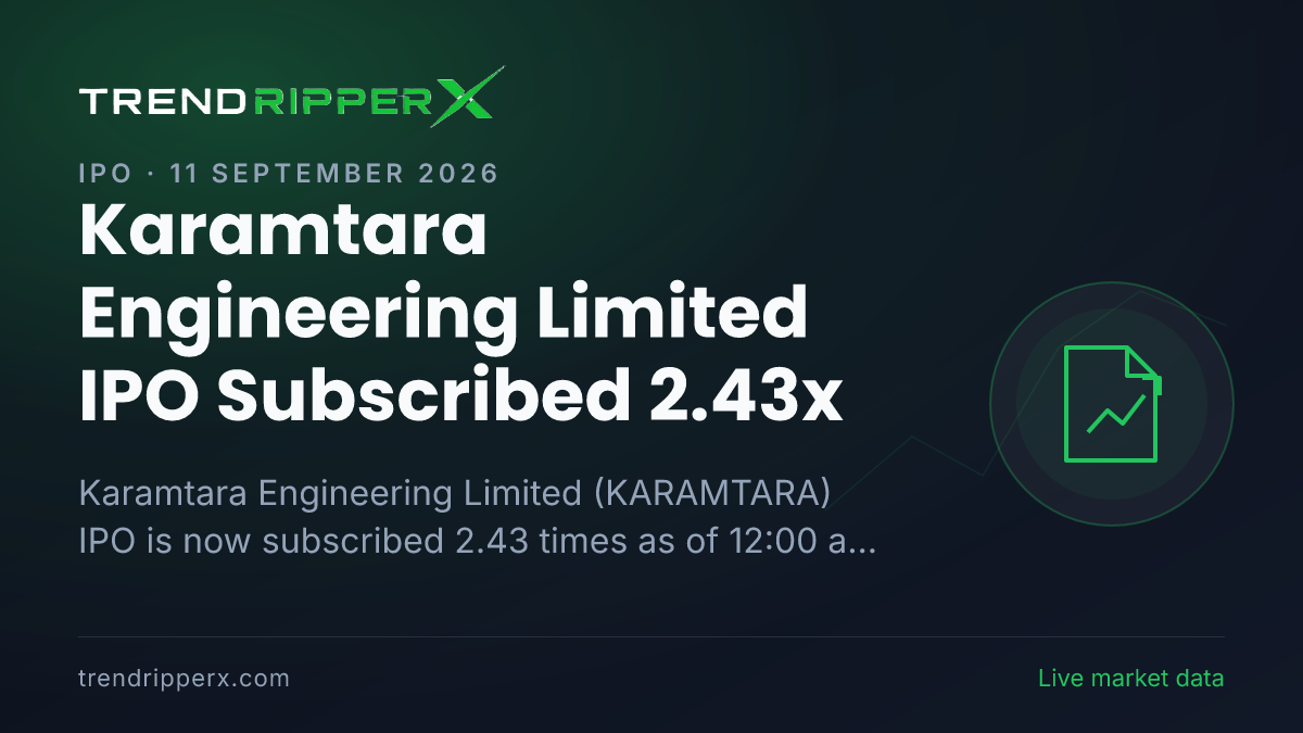 Breaking: Karamtara Engineering Limited IPO Subscribed 2.43x — Crosses 1x on 11 September 2026