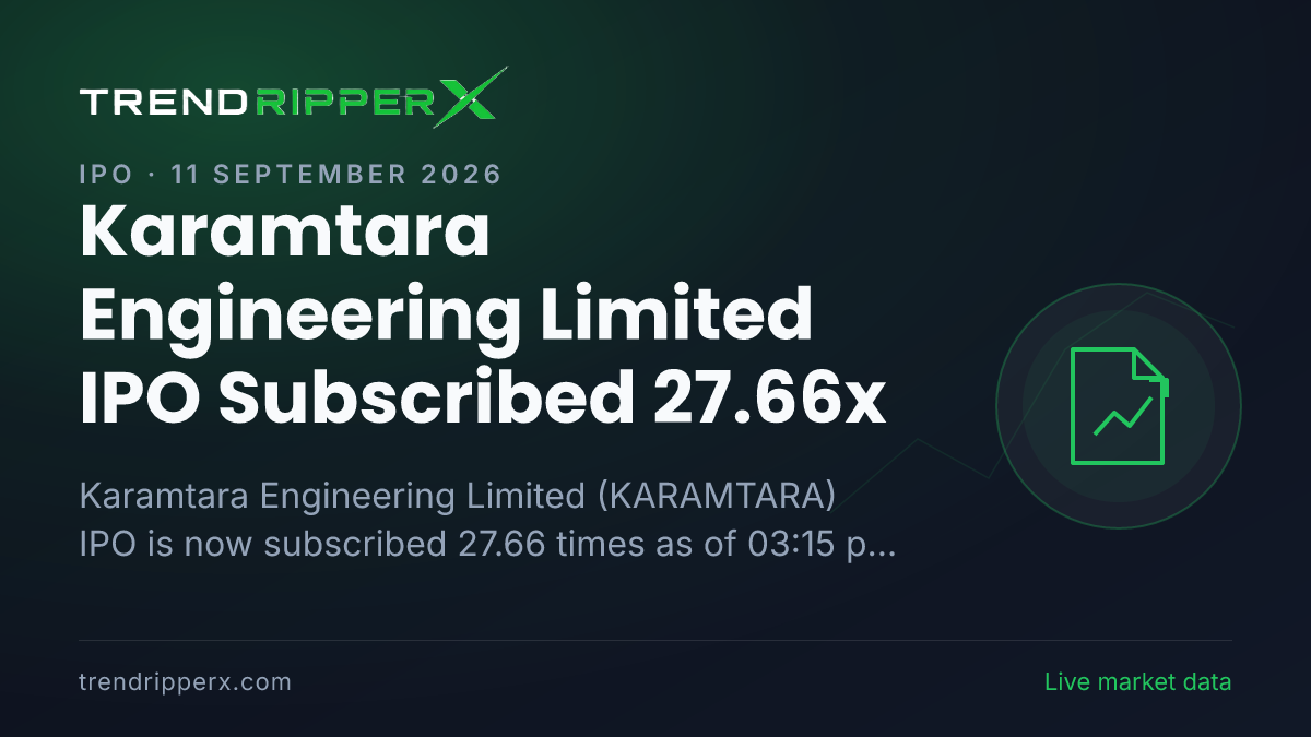 Breaking: Karamtara Engineering Limited IPO Subscribed 27.66x — Crosses 25x on 11 September 2026