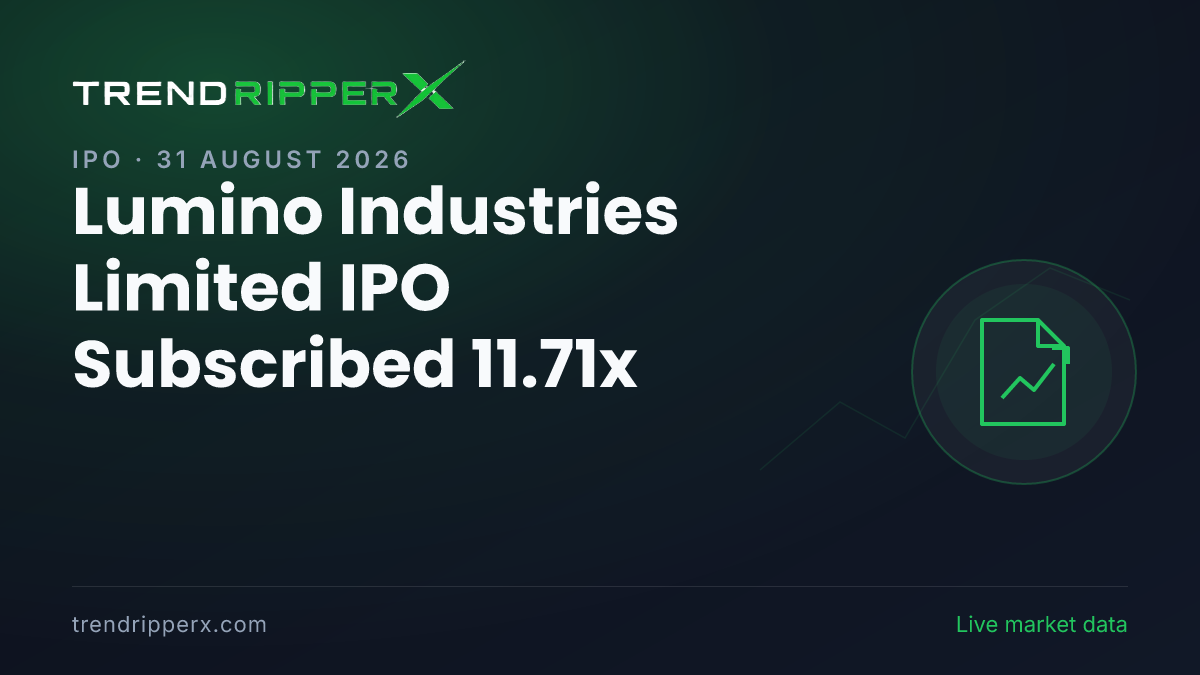 Breaking: Lumino Industries Limited IPO Subscribed 11.71x — Crosses 10x on 31 August 2026