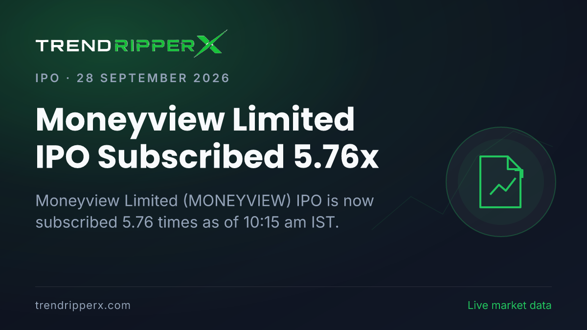 Breaking: Moneyview Limited IPO Subscribed 5.76x — Crosses 5x on 28 September 2026