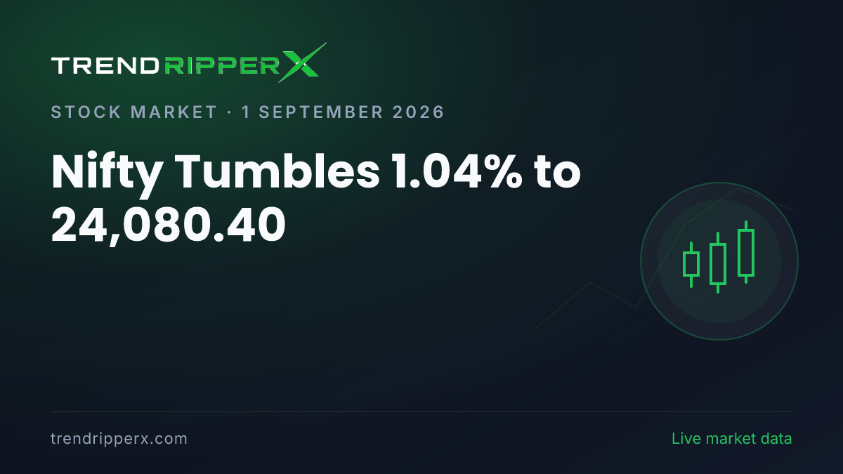 Breaking: Nifty Tumbles 1.04% to 24,080.40 on 1 September 2026