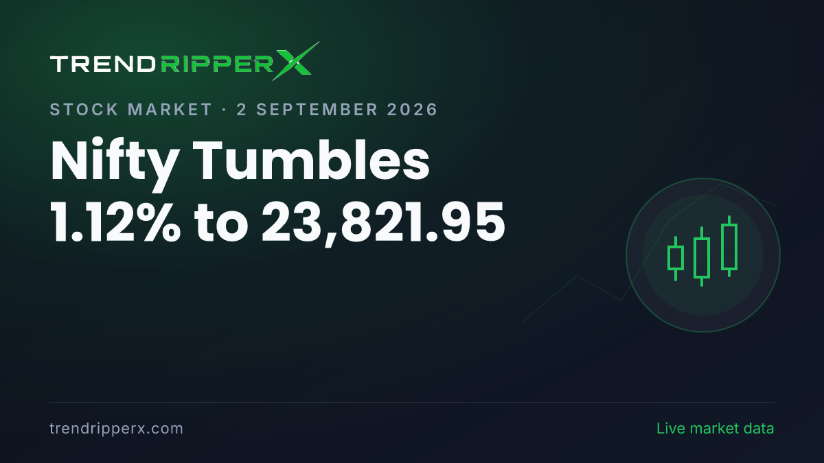 Breaking: Nifty Tumbles 1.12% to 23,821.95 on 2 September 2026