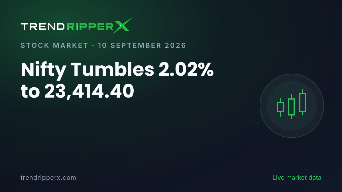 Breaking: Nifty Tumbles 2.02% to 23,414.40 on 10 September 2026