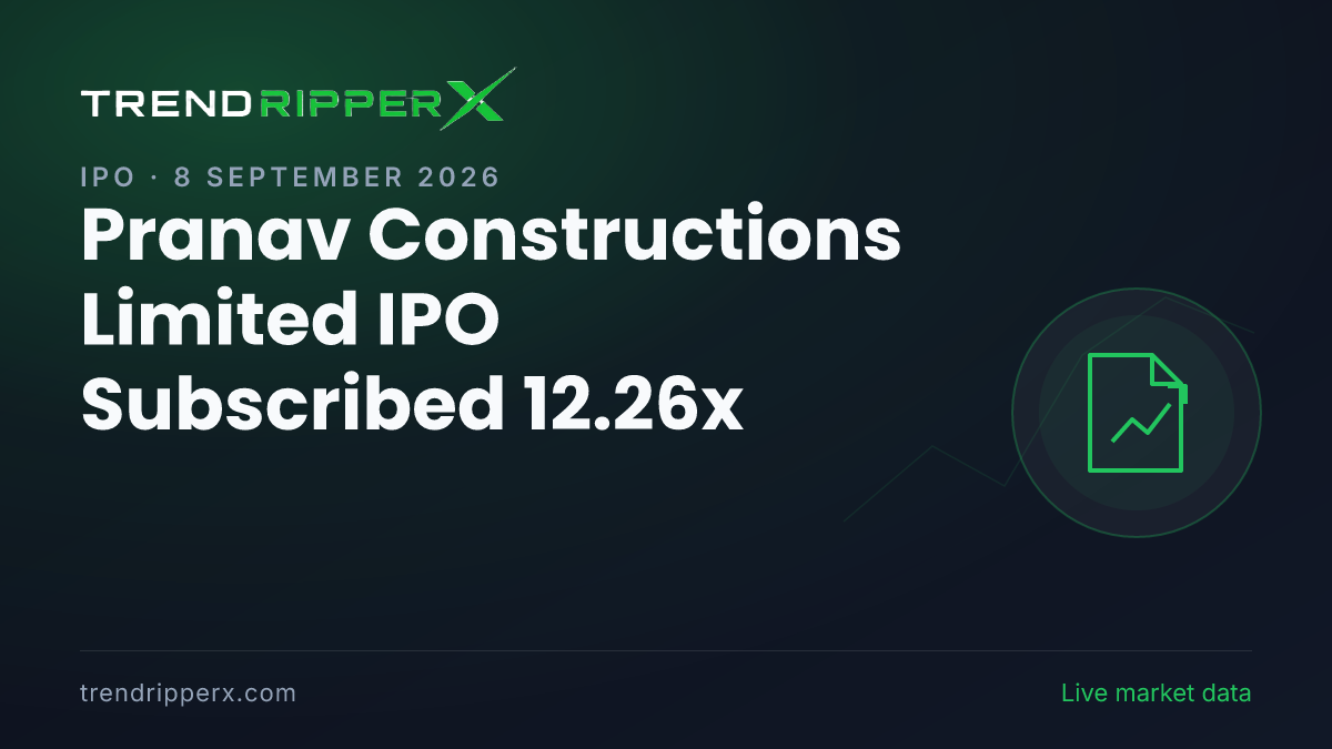 Breaking: Pranav Constructions Limited IPO Subscribed 12.26x — Crosses 10x on 8 September 2026