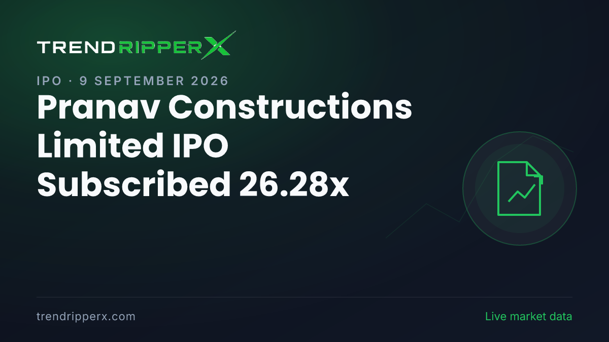 Breaking: Pranav Constructions Limited IPO Subscribed 26.28x — Crosses 25x on 9 September 2026