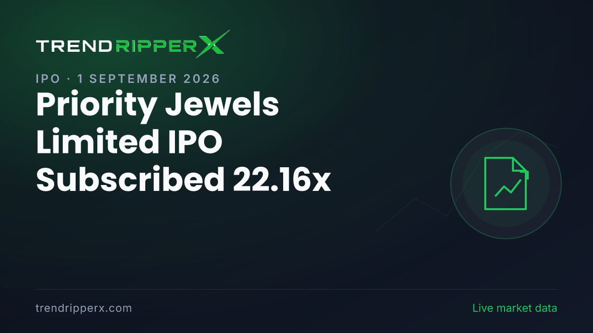 Breaking: Priority Jewels Limited IPO Subscribed 22.16x — Crosses 10x on 1 September 2026
