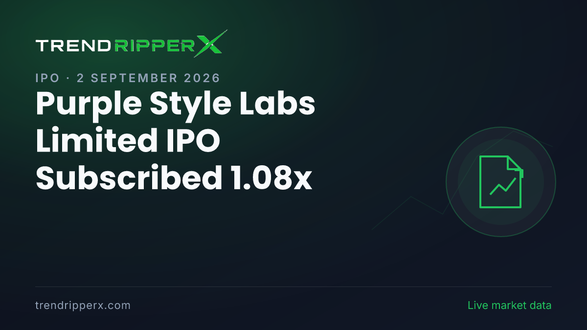 Breaking: Purple Style Labs Limited IPO Subscribed 1.08x — Crosses 1x on 2 September 2026