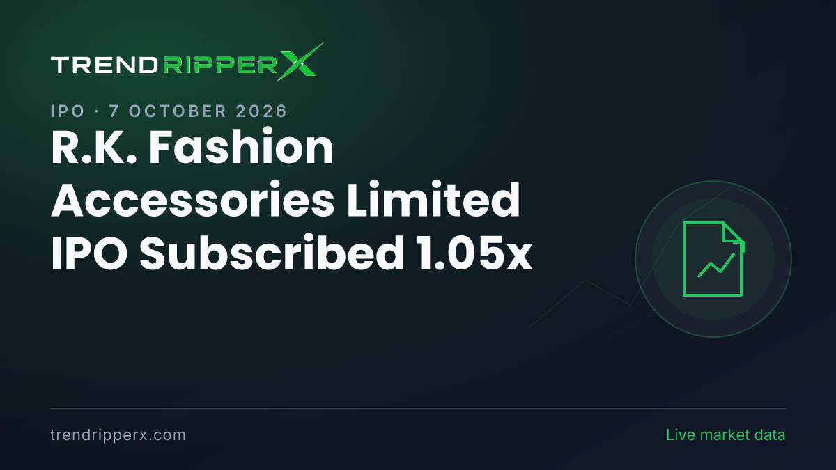 Breaking: R.K. Fashion Accessories Limited IPO Subscribed 1.05x — Crosses 1x on 7 October 2026