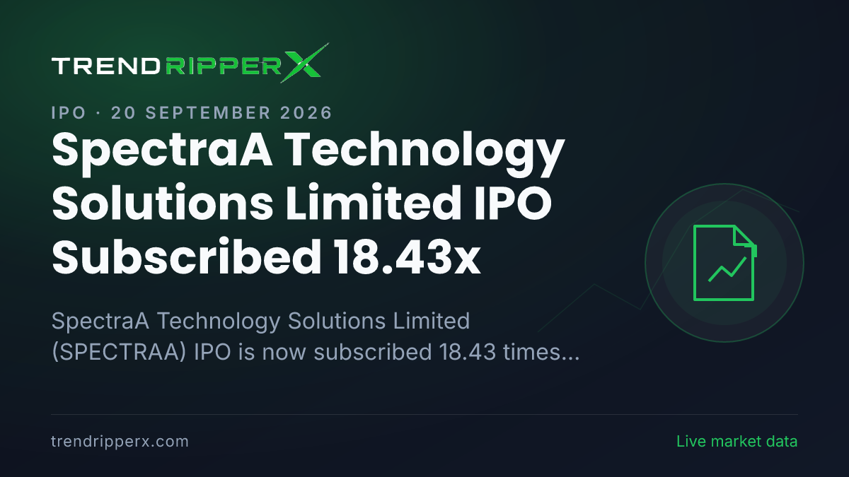 Breaking: SpectraA Technology Solutions Limited IPO Subscribed 18.43x — Crosses 10x on 20 September 2026