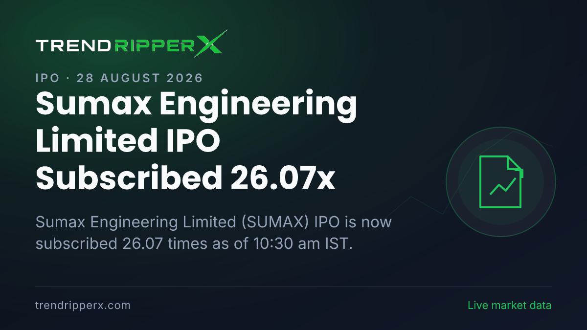 Breaking: Sumax Engineering Limited IPO Subscribed 26.07x — Crosses 25x on 28 August 2026