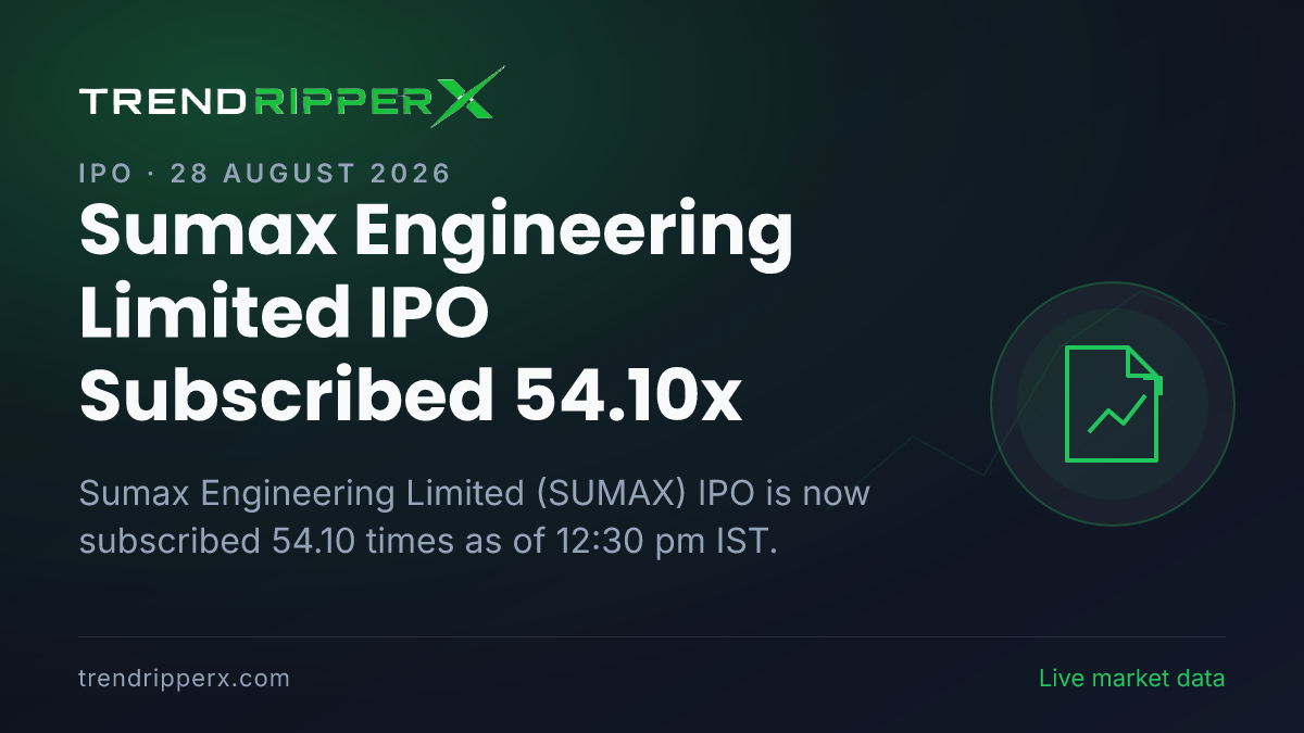 Breaking: Sumax Engineering Limited IPO Subscribed 54.10x — Crosses 50x on 28 August 2026