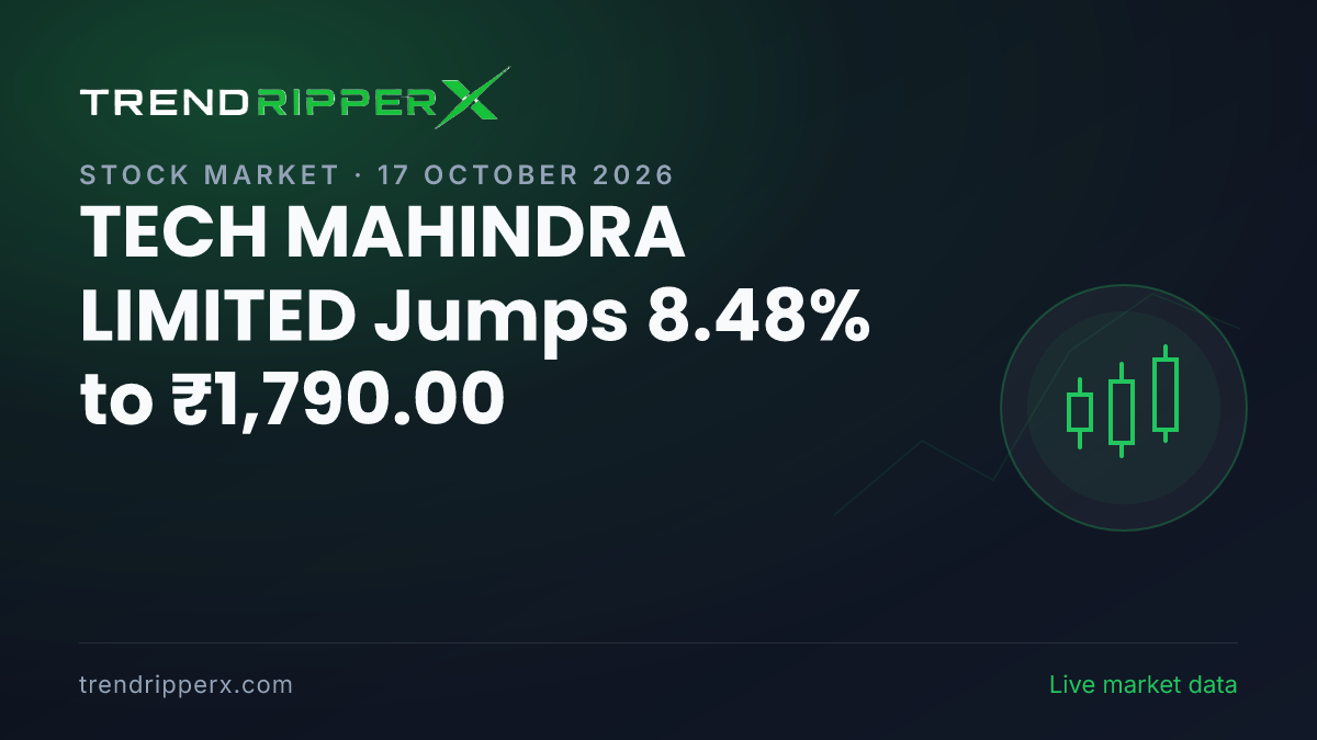 Breaking: TECH MAHINDRA LIMITED Jumps 8.48% to ₹1,790.00 on 17 October 2026