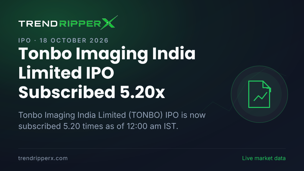 Breaking: Tonbo Imaging India Limited IPO Subscribed 5.20x — Crosses 5x on 18 October 2026