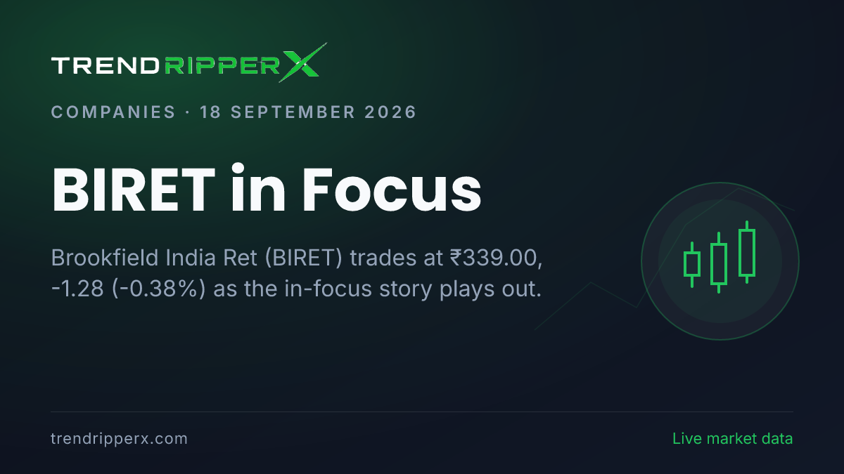 BIRET in Focus: Brookfield India Ret Share Price Trades Flat at ₹339.00 on Rising Newsflow