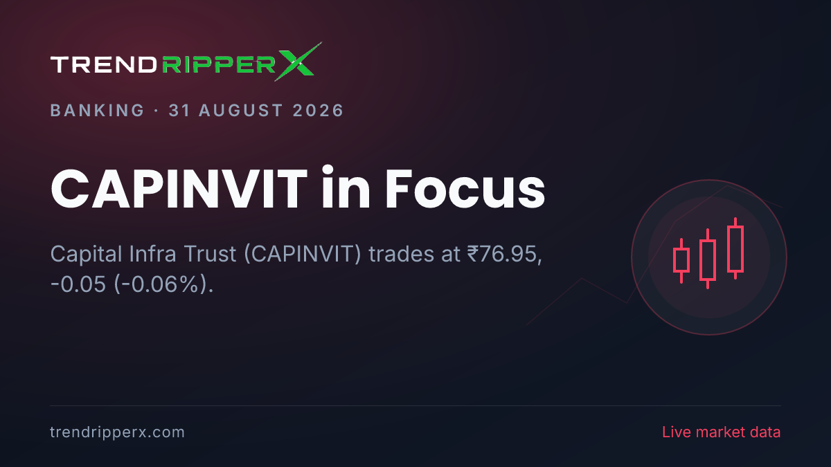 CAPINVIT in Focus: Capital Infra Trust Share Price Trades Flat at ₹76.95 on Rising Newsflow