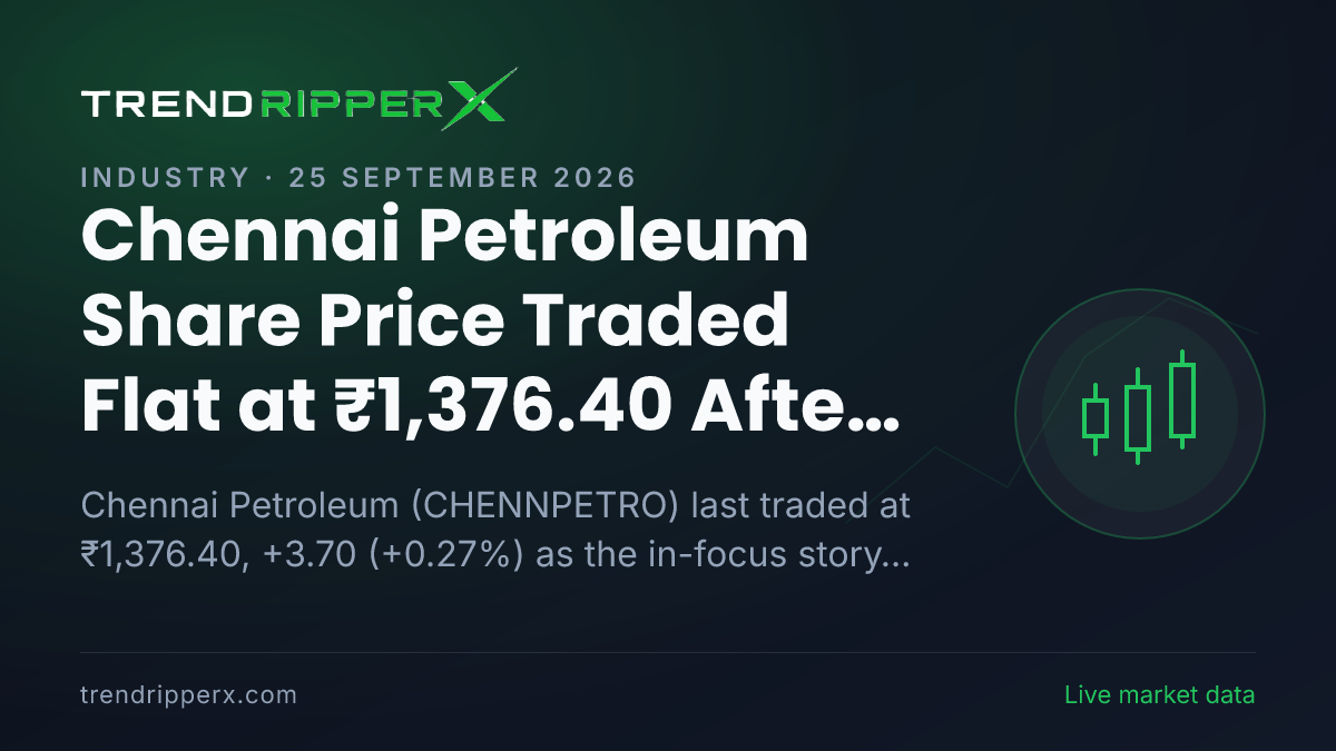 Chennai Petroleum Share Price Traded Flat at ₹1,376.40 After Today's Close — Volumes, 52-Week Range and What to Watch Next
