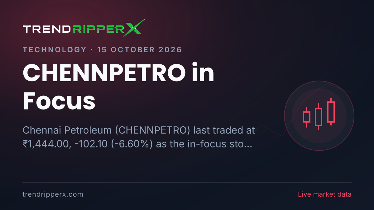 CHENNPETRO in Focus: Chennai Petroleum Share Price Dropped 6.60% to ₹1,444.00 in the News Today
