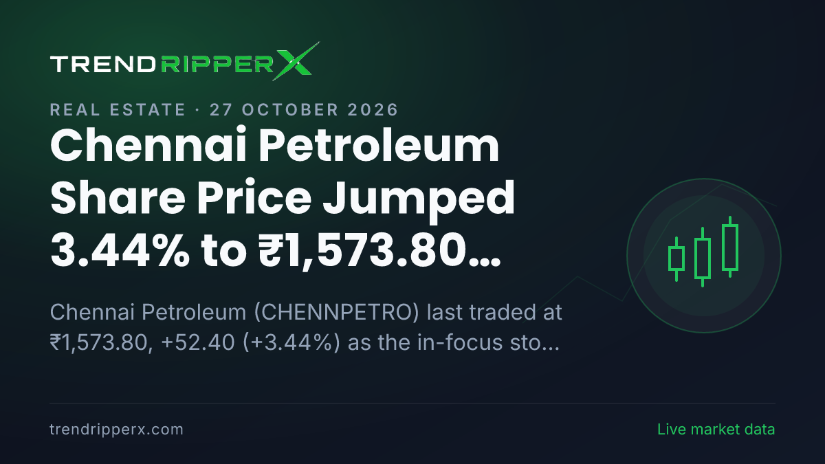 Chennai Petroleum Share Price Jumped 3.44% to ₹1,573.80 After Today's Close — Volumes, 52-Week Range and What to Watch Next