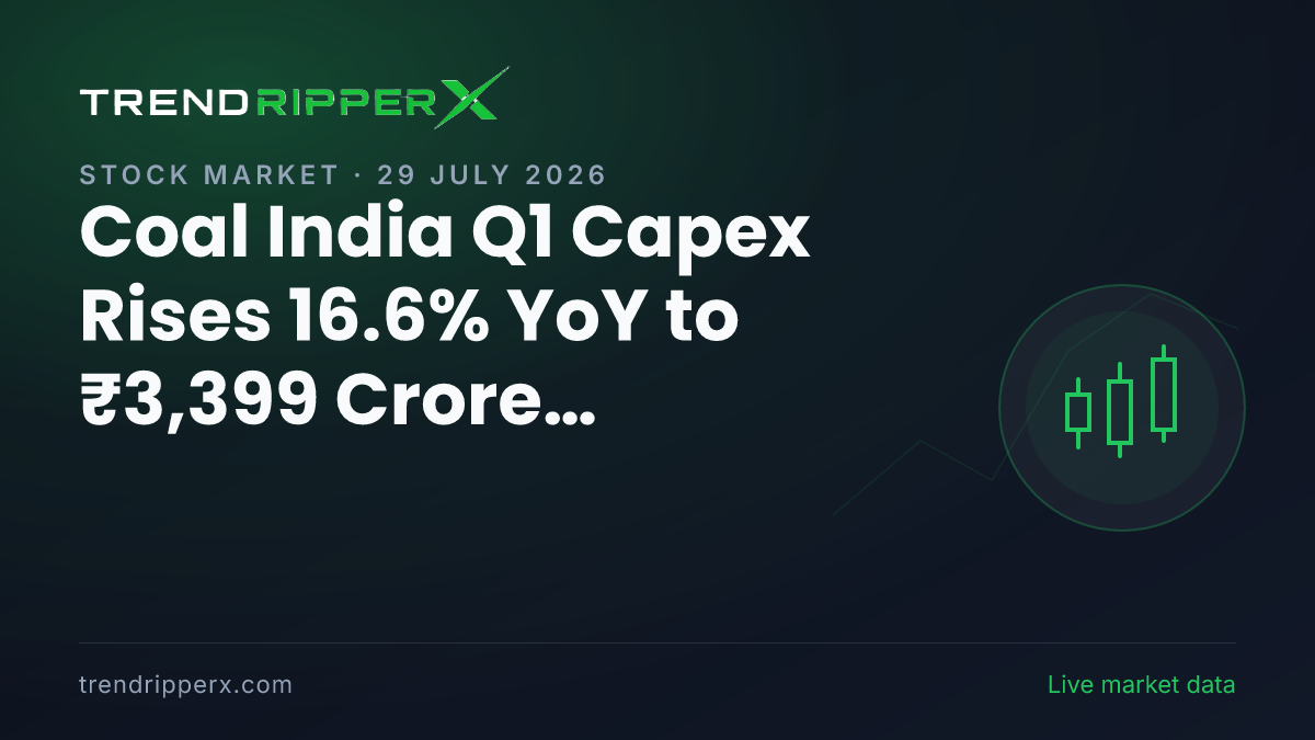 Coal India Q1 Capex Rises 16.6% YoY to ₹3,399 Crore, Surpasses Quarterly Target