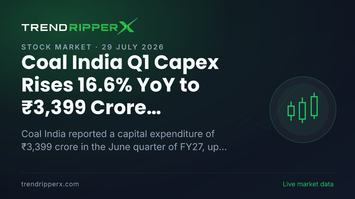 Coal India Q1 Capex Rises 16.6% YoY to ₹3,399 Crore, Surpasses Quarterly Target