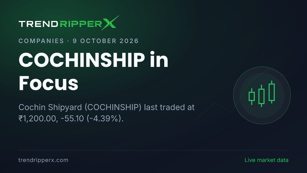COCHINSHIP in Focus: Cochin Shipyard Share Price Slipped to 52-Week Low on Rising Newsflow