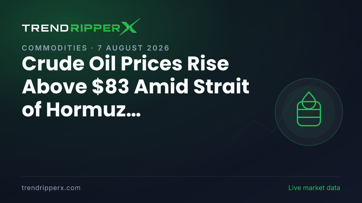 Crude Oil Prices Rise Above $83 Amid Strait of Hormuz Uncertainty